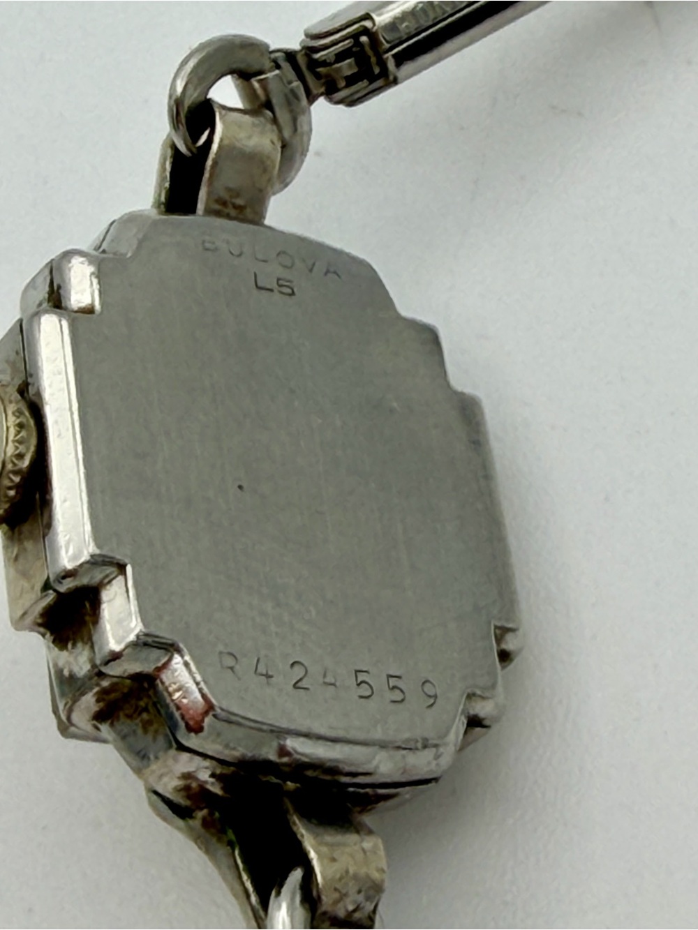 1955 Bulova Silver-Tone Ladies Pendant wind-up Watch with Rectangular Dial - Picture 5 of 5